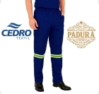 Calça de Brim com Faixa Refletiva - Uniforme Profissional